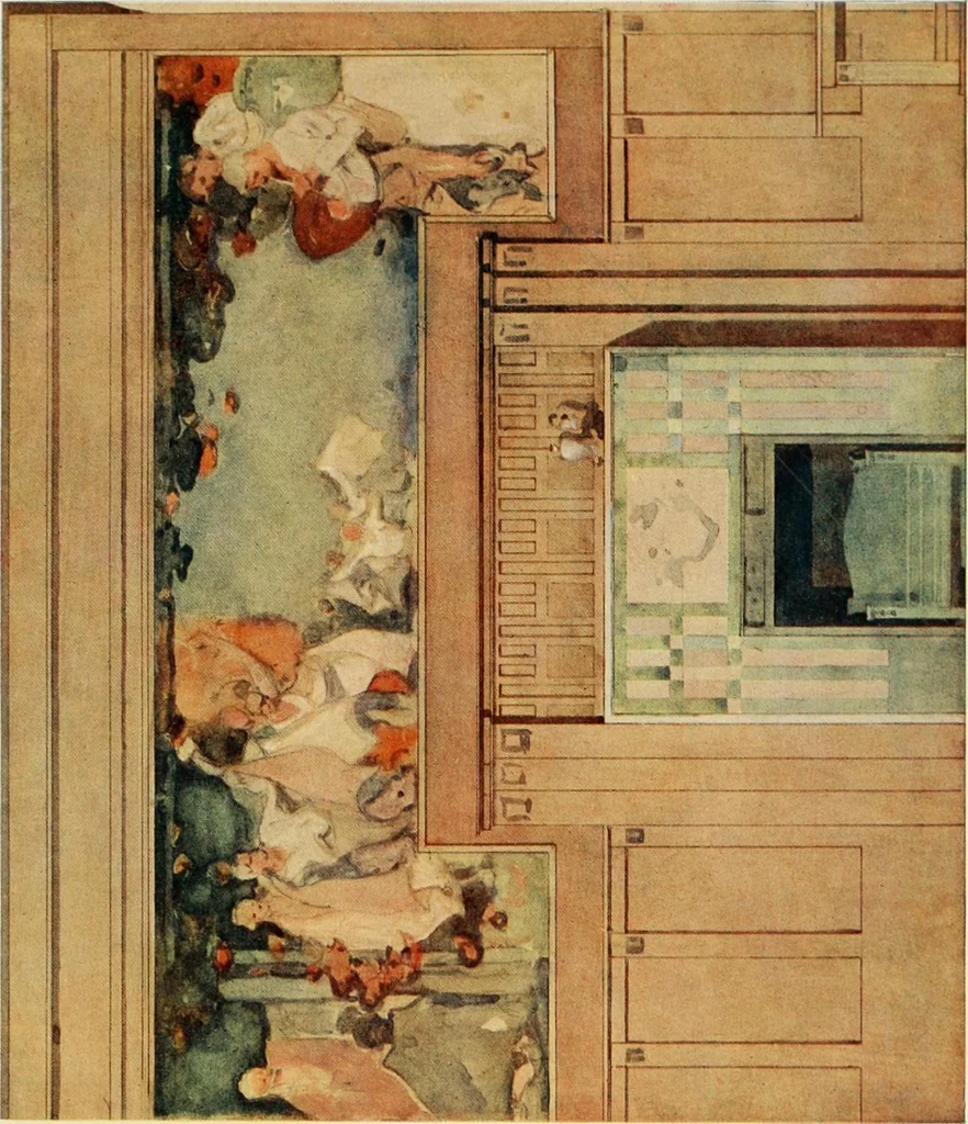 An illustration from Flats, urban houses and cottage homes; a companion volume to "The British home of to-day";, 1906, leaf 137