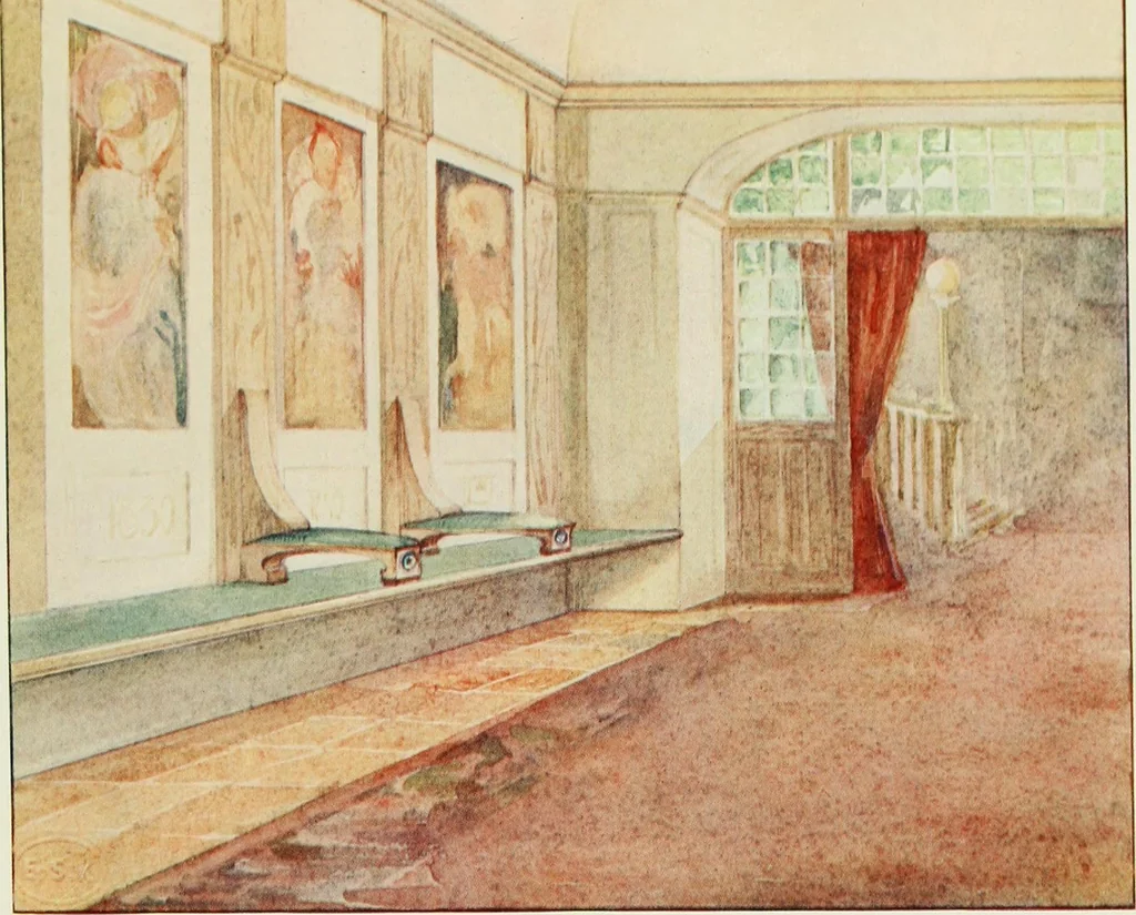 An illustration from Flats, urban houses and cottage homes; a companion volume to "The British home of to-day";, 1906, leaf 165