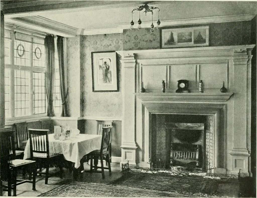 An illustration from Flats, urban houses and cottage homes; a companion volume to "The British home of to-day";, 1906, leaf 167