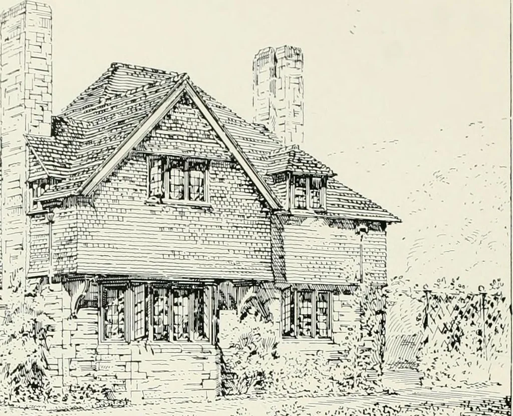 An illustration from Flats, urban houses and cottage homes; a companion volume to "The British home of to-day";, 1906, leaf 174