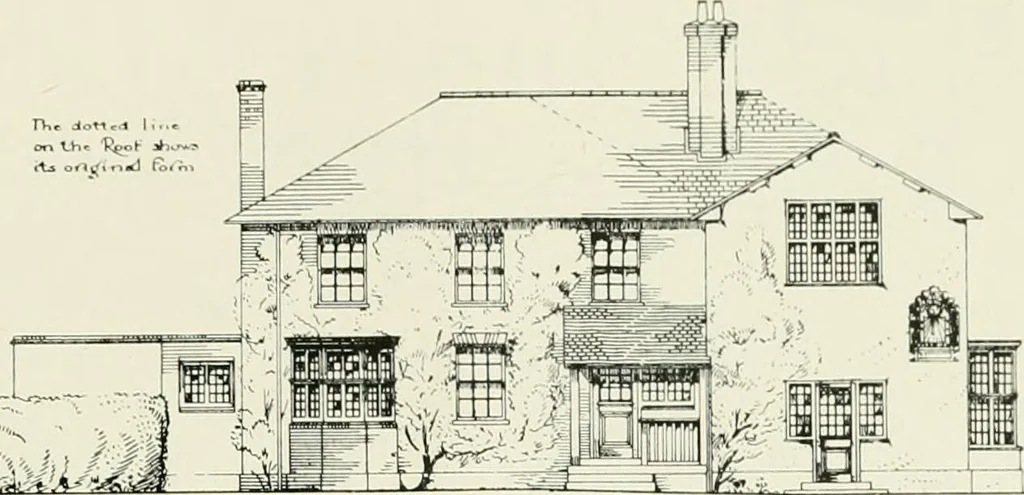 An illustration from Flats, urban houses and cottage homes; a companion volume to "The British home of to-day";, 1906, leaf 175