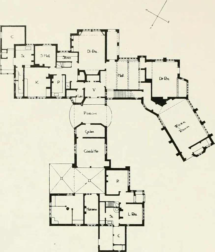 An illustration from Flats, urban houses and cottage homes; a companion volume to "The British home of to-day";, 1906, leaf 176