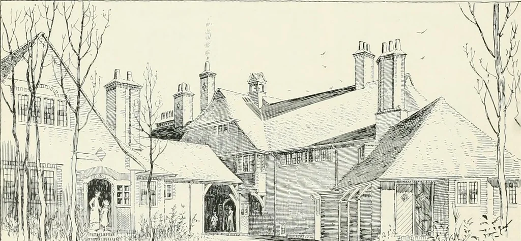 An illustration from Flats, urban houses and cottage homes; a companion volume to "The British home of to-day";, 1906, leaf 176