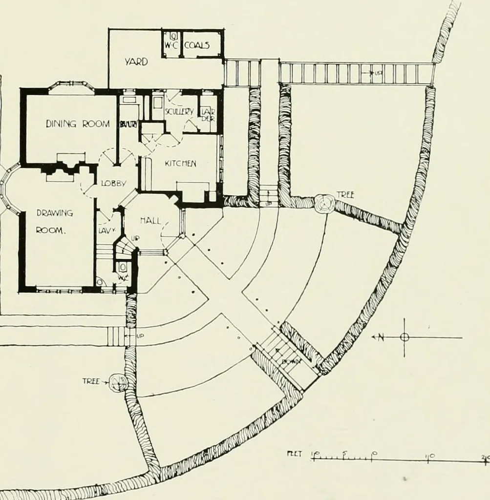 An illustration from Flats, urban houses and cottage homes; a companion volume to "The British home of to-day";, 1906, leaf 183