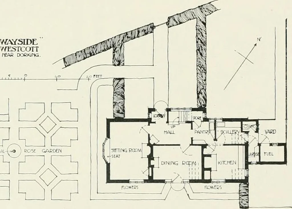 An illustration from Flats, urban houses and cottage homes; a companion volume to "The British home of to-day";, 1906, leaf 184
