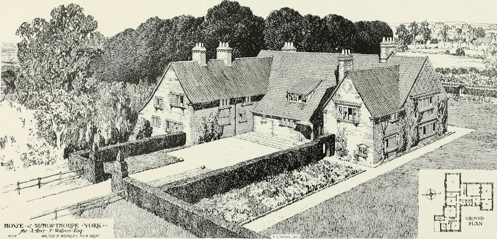 An illustration from Flats, urban houses and cottage homes; a companion volume to "The British home of to-day";, 1906, leaf 188