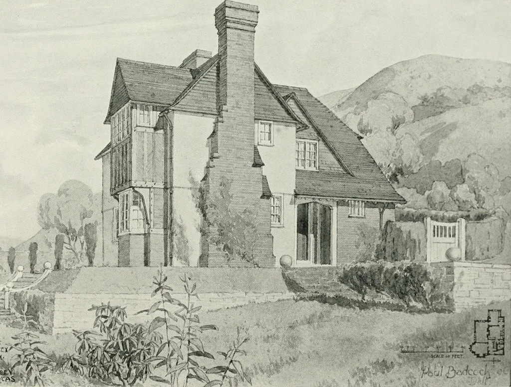 An illustration from Flats, urban houses and cottage homes; a companion volume to "The British home of to-day";, 1906, leaf 190
