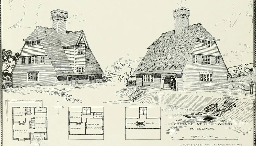 An illustration from Flats, urban houses and cottage homes; a companion volume to "The British home of to-day";, 1906, leaf 200