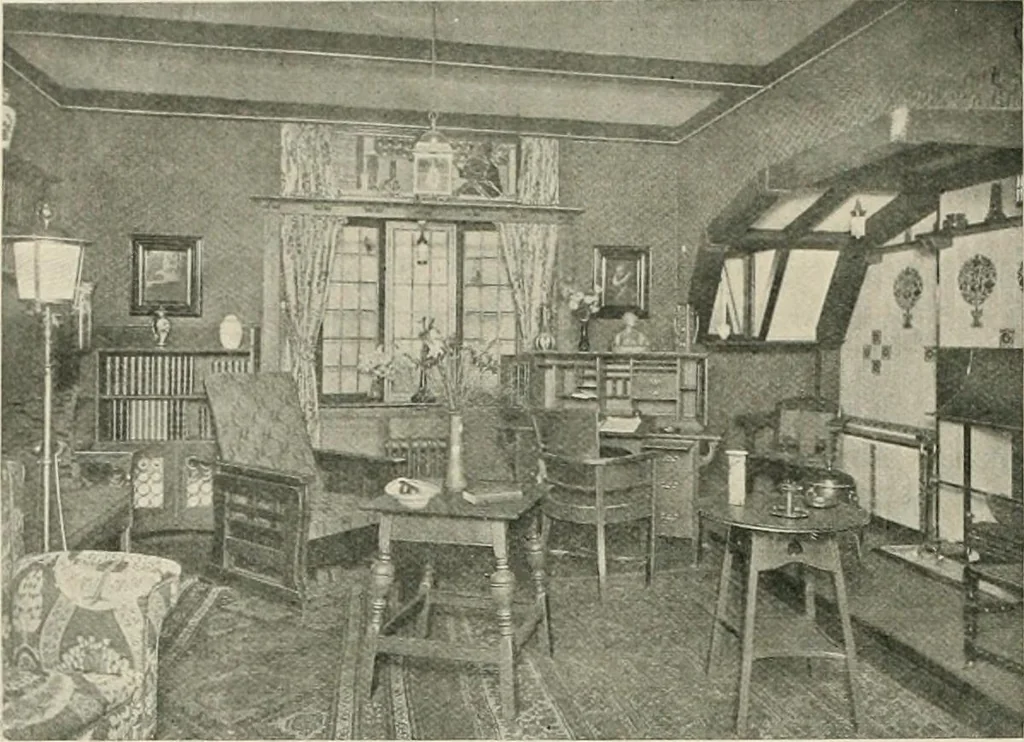 An illustration from Flats, urban houses and cottage homes; a companion volume to "The British home of to-day";, 1906, leaf 206