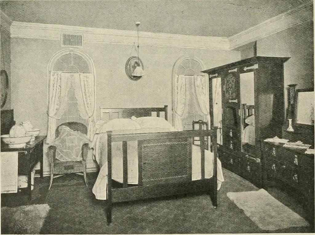 An illustration from Flats, urban houses and cottage homes; a companion volume to "The British home of to-day";, 1906, leaf 206