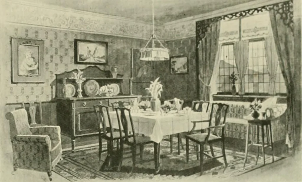 An illustration from Flats, urban houses and cottage homes; a companion volume to "The British home of to-day";, 1906, leaf 207