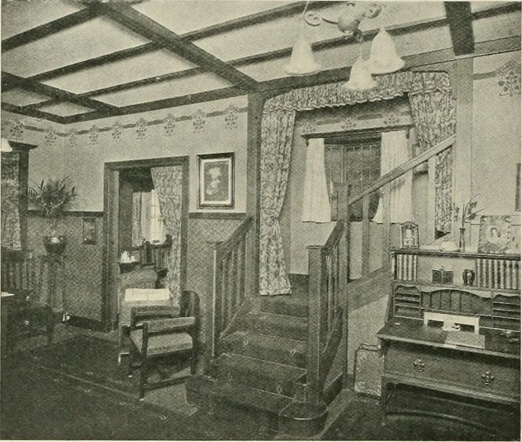 An illustration from Flats, urban houses and cottage homes; a companion volume to "The British home of to-day";, 1906, leaf 208