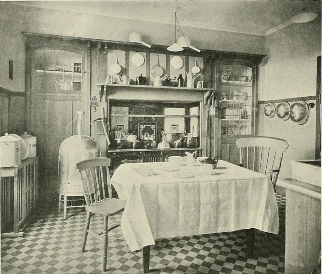 An illustration from Flats, urban houses and cottage homes; a companion volume to "The British home of to-day";, 1906, leaf 210