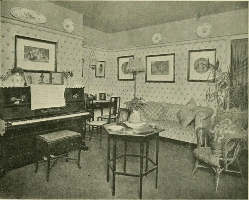 An illustration from Flats, urban houses and cottage homes; a companion volume to "The British home of to-day";, 1906, leaf 211