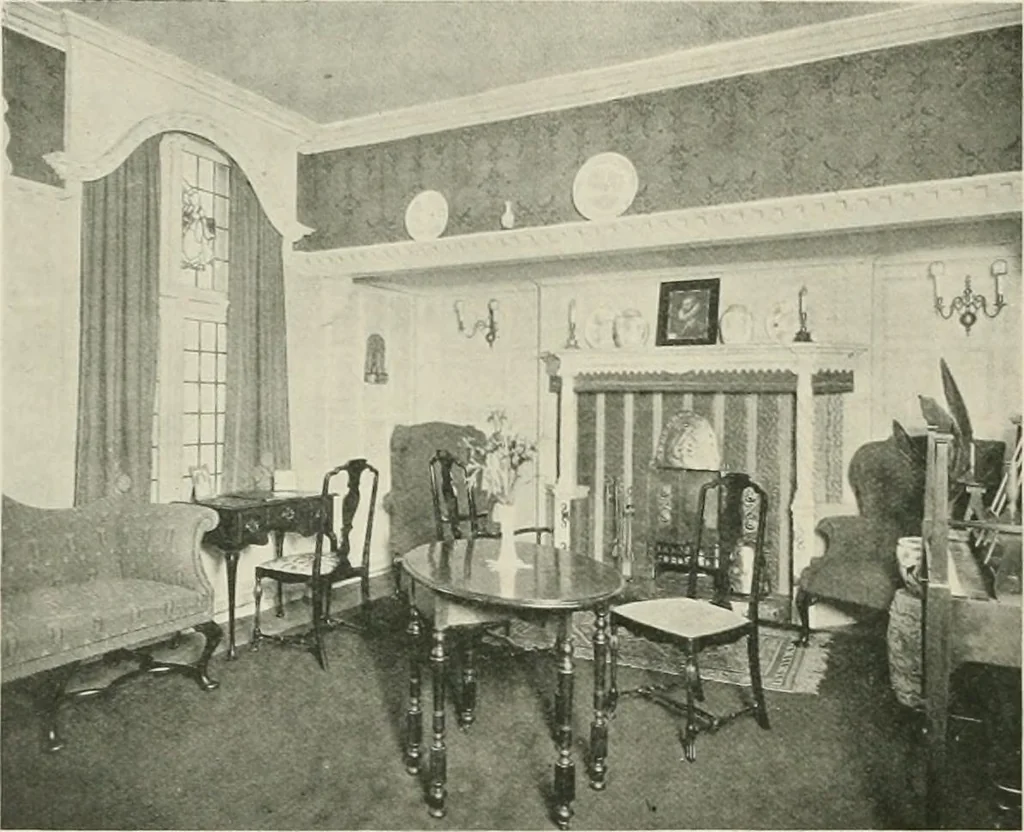 An illustration from Flats, urban houses and cottage homes; a companion volume to "The British home of to-day";, 1906, leaf 212