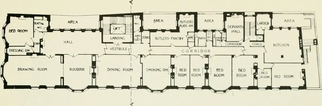An illustration from Flats, urban houses and cottage homes; a companion volume to "The British home of to-day";, 1906, leaf 39