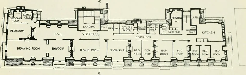 An illustration from Flats, urban houses and cottage homes; a companion volume to "The British home of to-day";, 1906, leaf 39
