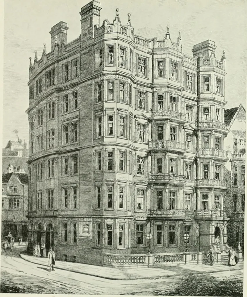 An illustration from Flats, urban houses and cottage homes; a companion volume to "The British home of to-day";, 1906, leaf 45