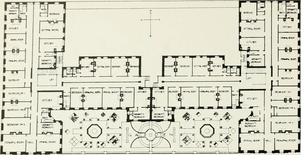 An illustration from Flats, urban houses and cottage homes; a companion volume to "The British home of to-day";, 1906, leaf 58