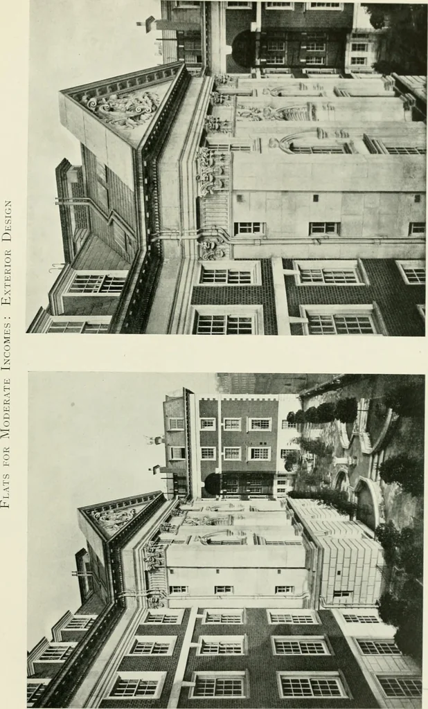 An illustration from Flats, urban houses and cottage homes; a companion volume to "The British home of to-day";, 1906, leaf 59