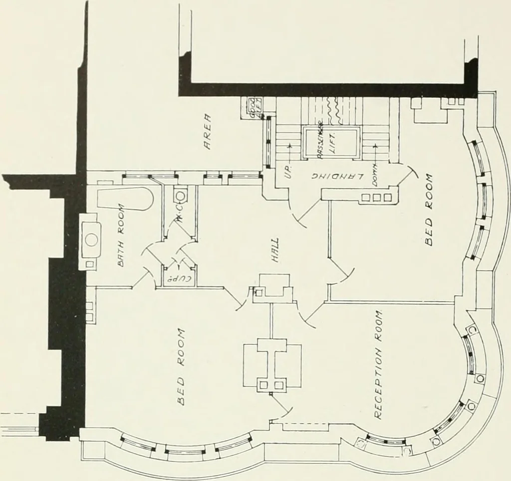 An illustration from Flats, urban houses and cottage homes; a companion volume to "The British home of to-day";, 1906, leaf 60