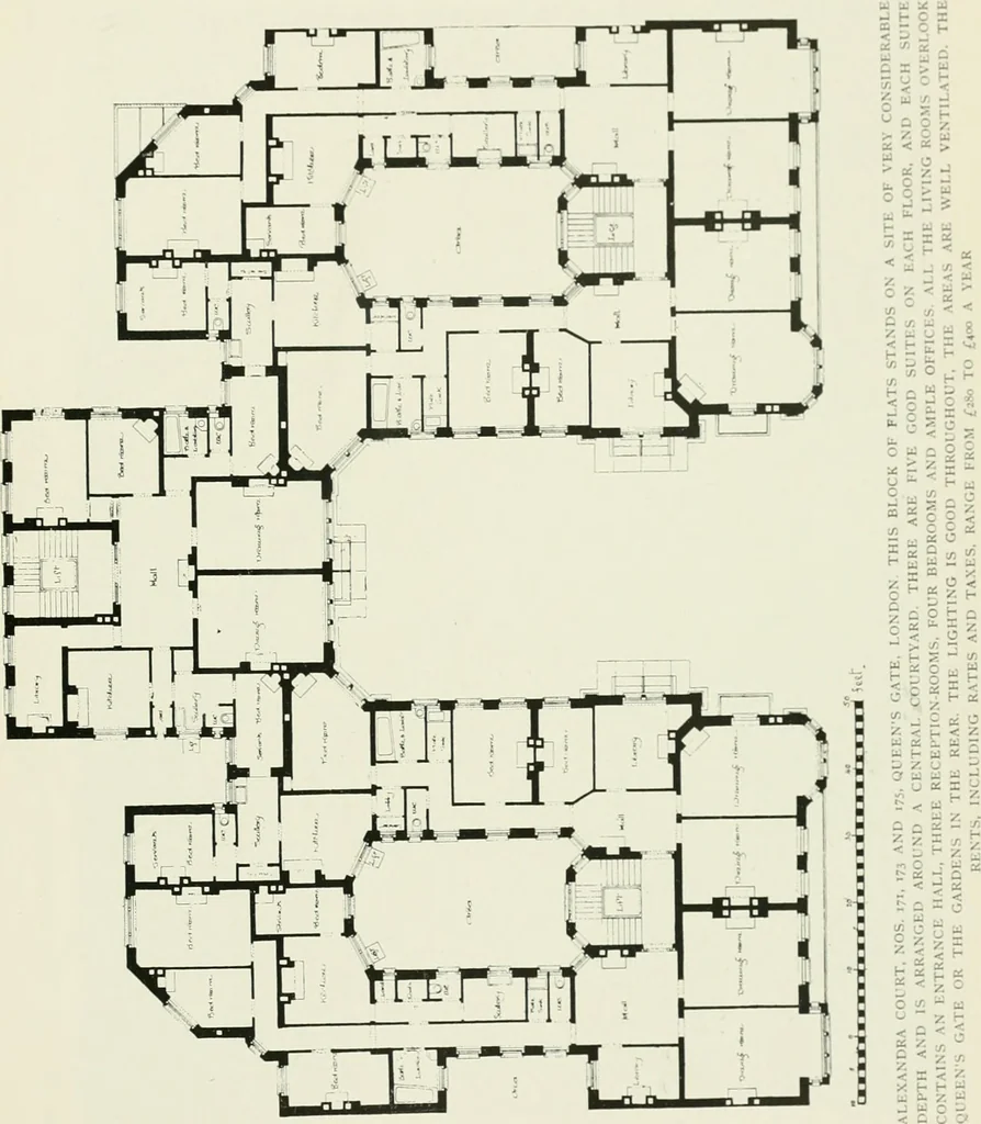 An illustration from Flats, urban houses and cottage homes; a companion volume to "The British home of to-day";, 1906, leaf 61