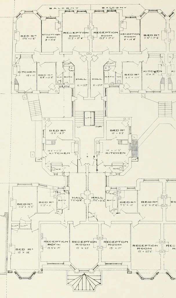 An illustration from Flats, urban houses and cottage homes; a companion volume to "The British home of to-day";, 1906, leaf 68