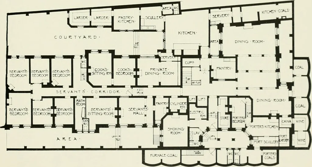 An illustration from Flats, urban houses and cottage homes; a companion volume to "The British home of to-day";, 1906, leaf 69
