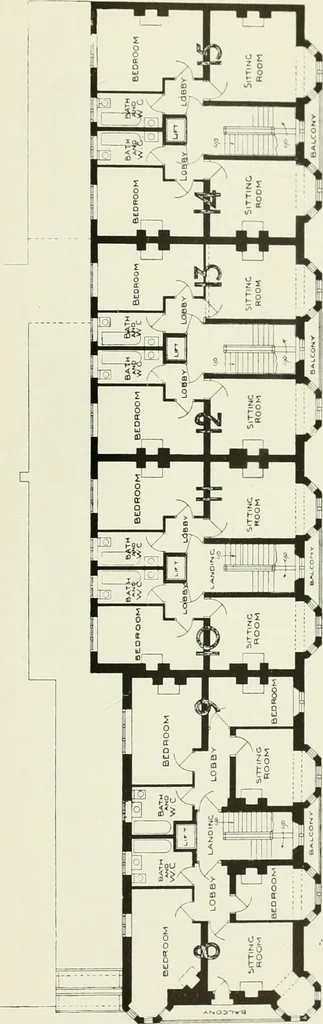 An illustration from Flats, urban houses and cottage homes; a companion volume to "The British home of to-day";, 1906, leaf 71