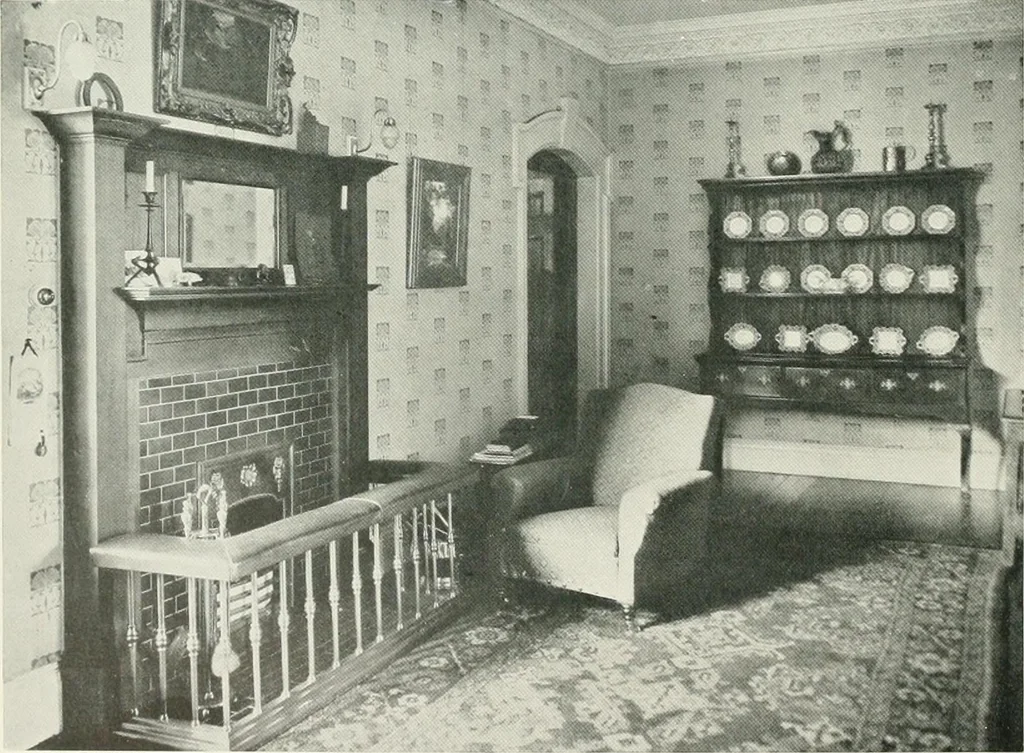 An illustration from Flats, urban houses and cottage homes; a companion volume to "The British home of to-day";, 1906, leaf 76