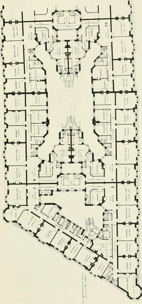 An illustration from Flats, urban houses and cottage homes; a companion volume to "The British home of to-day";, 1906, leaf 77