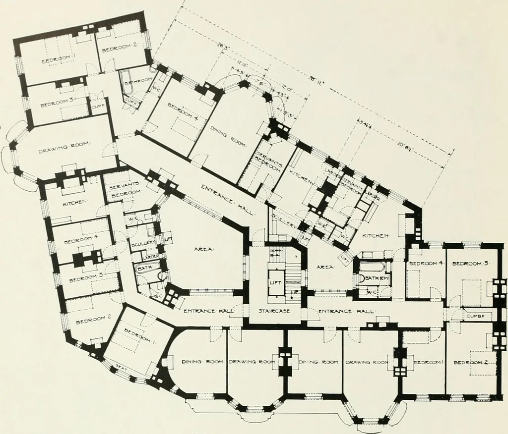 An illustration from Flats, urban houses and cottage homes; a companion volume to "The British home of to-day";, 1906, leaf 78