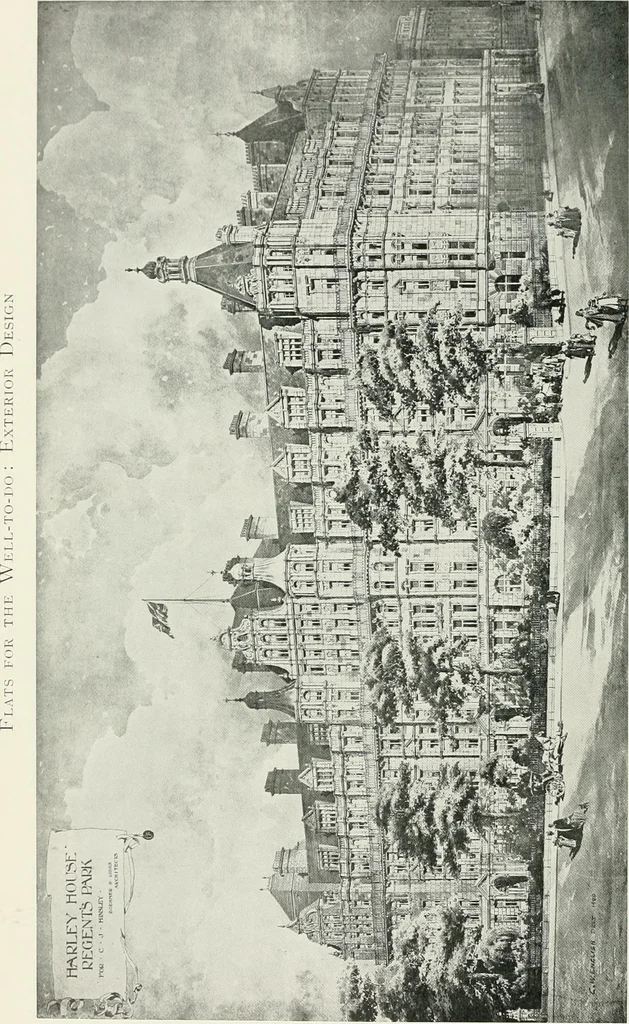 An illustration from Flats, urban houses and cottage homes; a companion volume to "The British home of to-day";, 1906, leaf 80