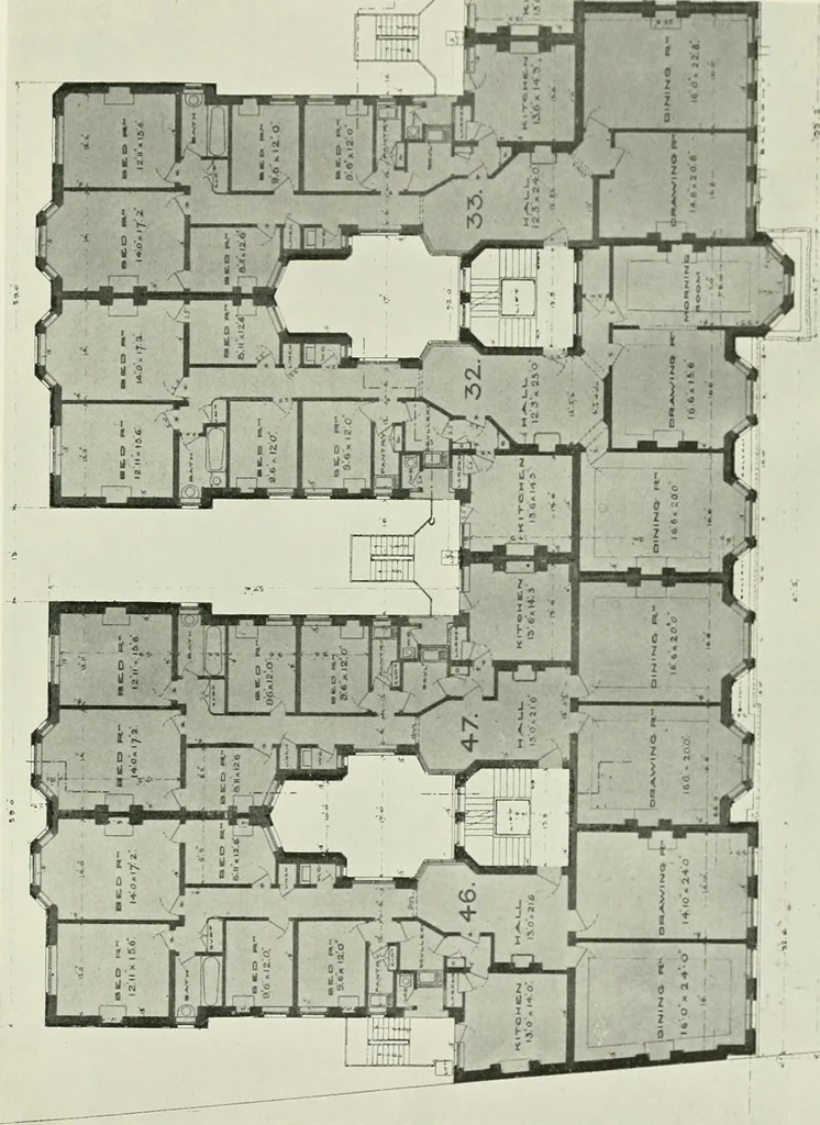 An illustration from Flats, urban houses and cottage homes; a companion volume to "The British home of to-day";, 1906, leaf 81