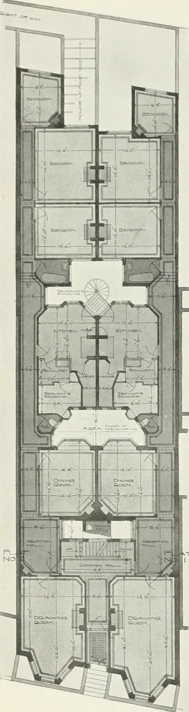 An illustration from Flats, urban houses and cottage homes; a companion volume to "The British home of to-day";, 1906, leaf 86