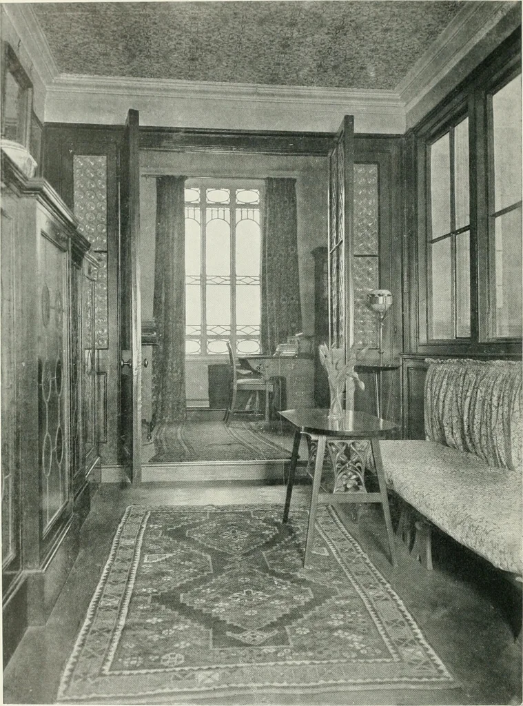 An illustration from Flats, urban houses and cottage homes; a companion volume to "The British home of to-day";, 1906, leaf 92