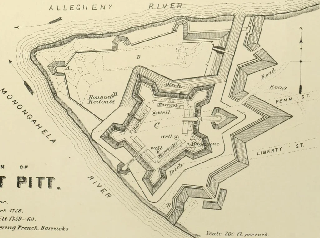An illustration from "Flems" views of old Pittsburgh : a portfolio of the past precious with memories, 1905, leaf 10