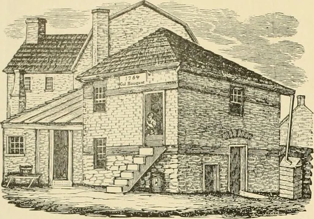 An illustration from "Flems" views of old Pittsburgh : a portfolio of the past precious with memories, 1905, leaf 11