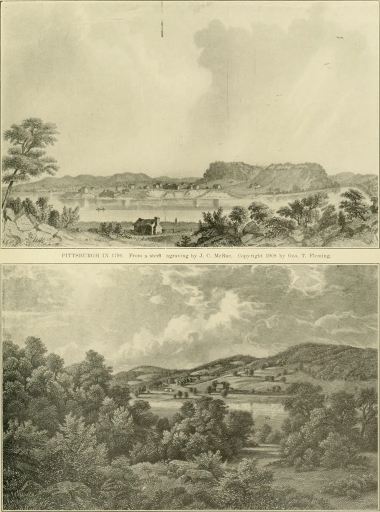 An illustration from "Flems" views of old Pittsburgh : a portfolio of the past precious with memories, 1905, leaf 12