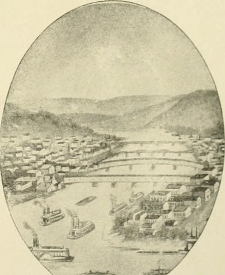 An illustration from "Flems" views of old Pittsburgh : a portfolio of the past precious with memories, 1905, leaf 14