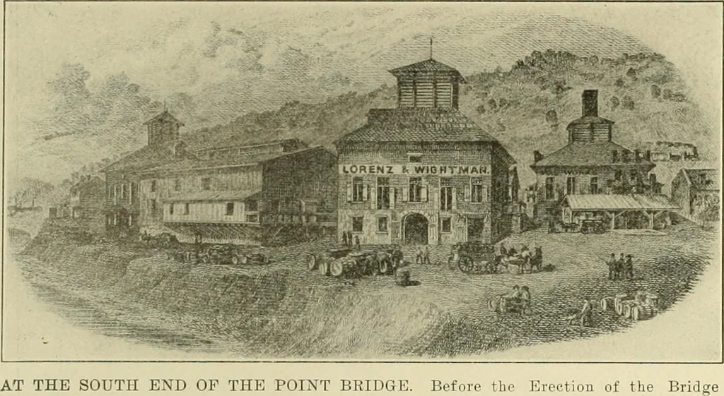 An illustration from "Flems" views of old Pittsburgh : a portfolio of the past precious with memories, 1905, leaf 15