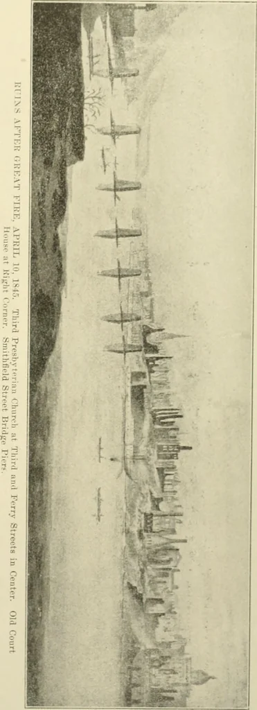An illustration from "Flems" views of old Pittsburgh : a portfolio of the past precious with memories, 1905, leaf 20