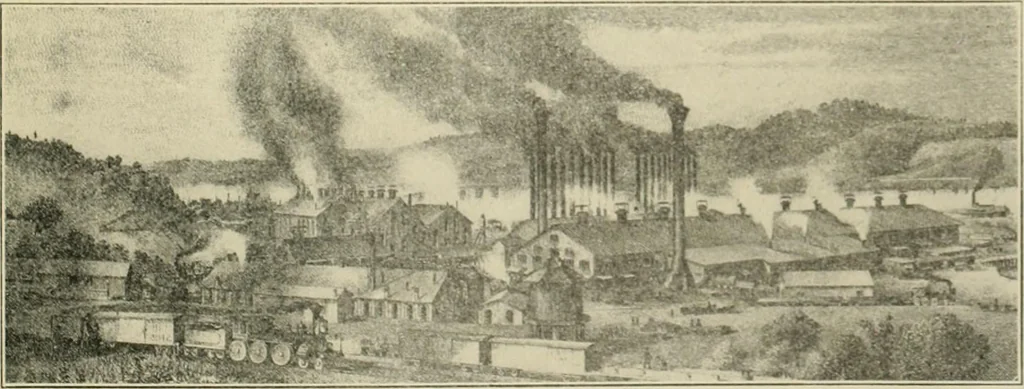 An illustration from "Flems" views of old Pittsburgh : a portfolio of the past precious with memories, 1905, leaf 24