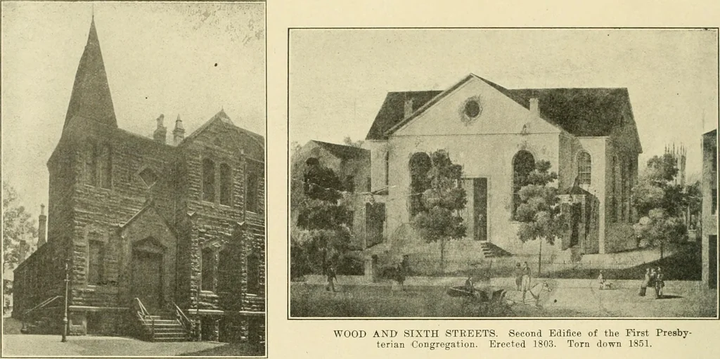 An illustration from "Flems" views of old Pittsburgh : a portfolio of the past precious with memories, 1905, leaf 29