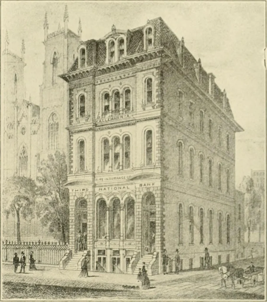An illustration from "Flems" views of old Pittsburgh : a portfolio of the past precious with memories, 1905, leaf 30