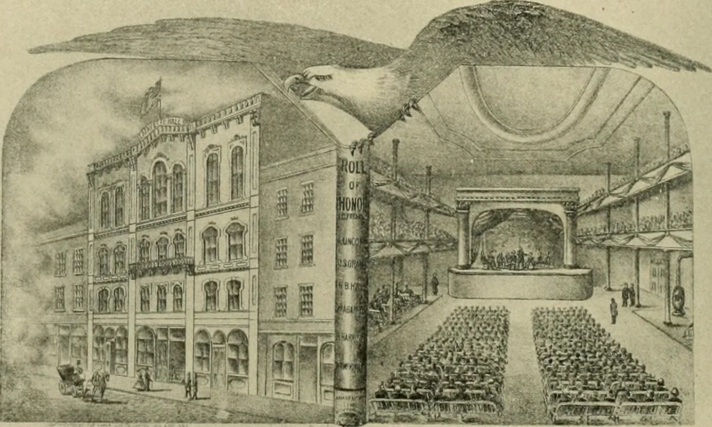 An illustration from "Flems" views of old Pittsburgh : a portfolio of the past precious with memories, 1905, leaf 33