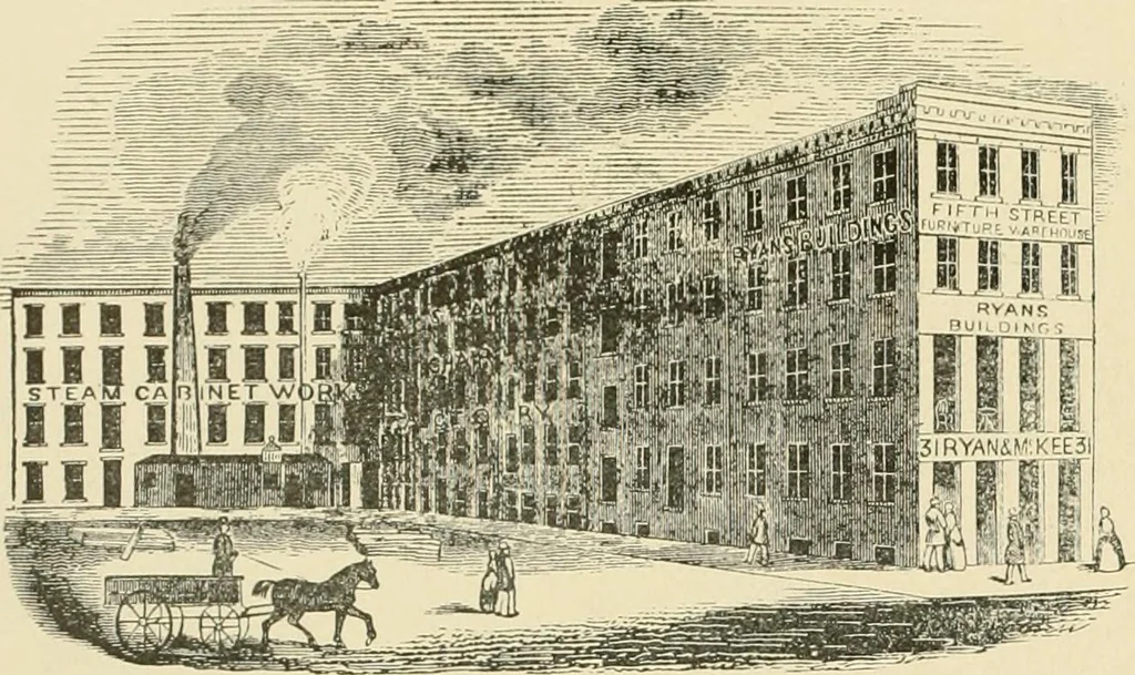 An illustration from "Flems" views of old Pittsburgh : a portfolio of the past precious with memories, 1905, leaf 37