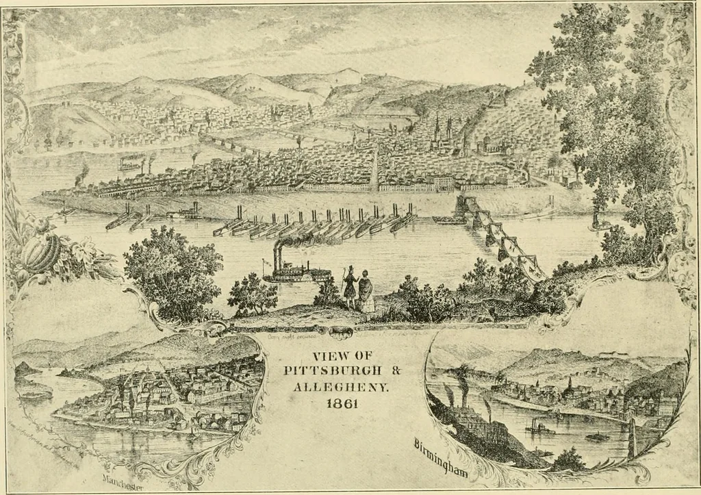 An illustration from "Flems" views of old Pittsburgh : a portfolio of the past precious with memories, 1905, leaf 39