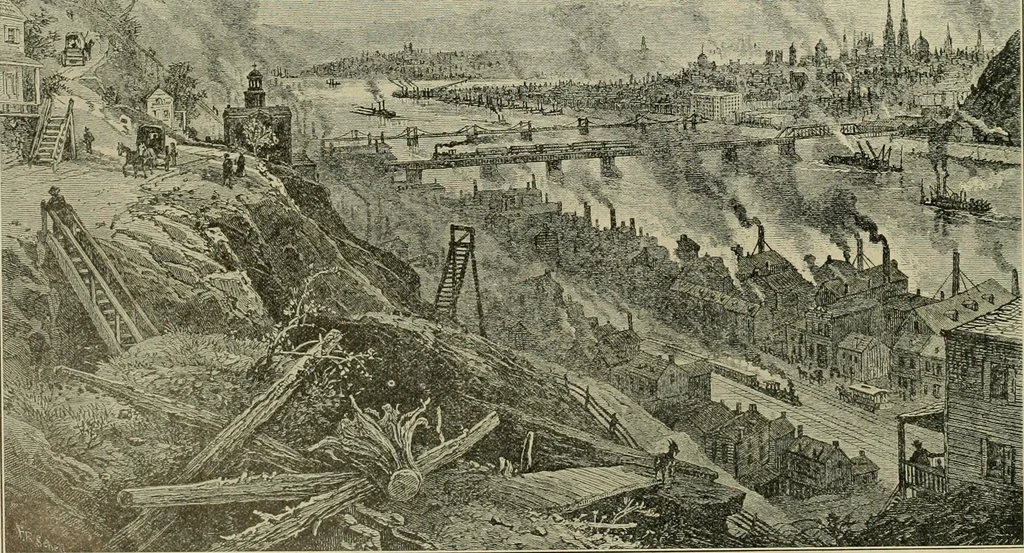 An illustration from "Flems" views of old Pittsburgh : a portfolio of the past precious with memories, 1905, leaf 39