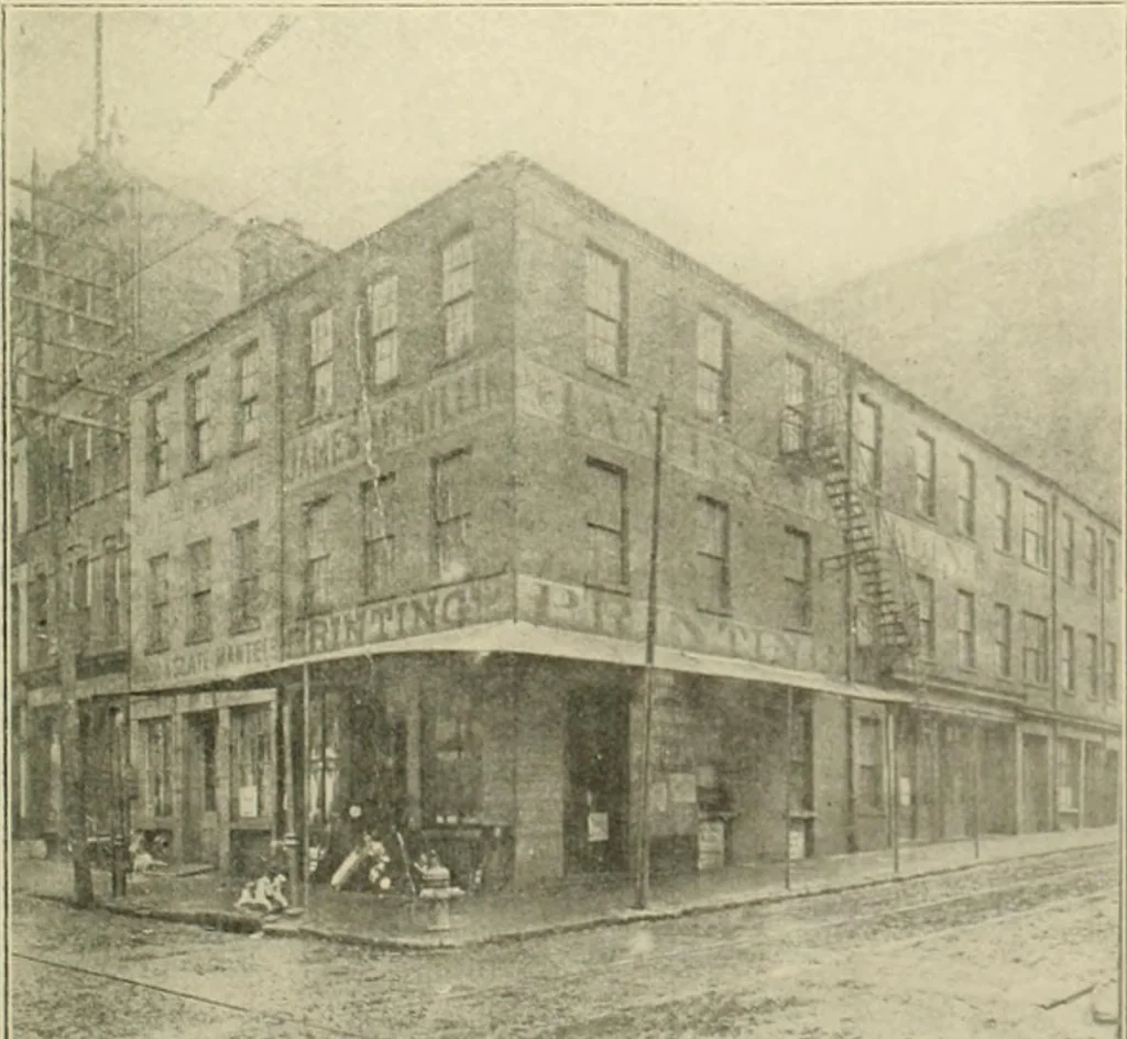 An illustration from "Flems" views of old Pittsburgh : a portfolio of the past precious with memories, 1905, leaf 40